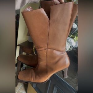 90s Brown Leather heeled Boots